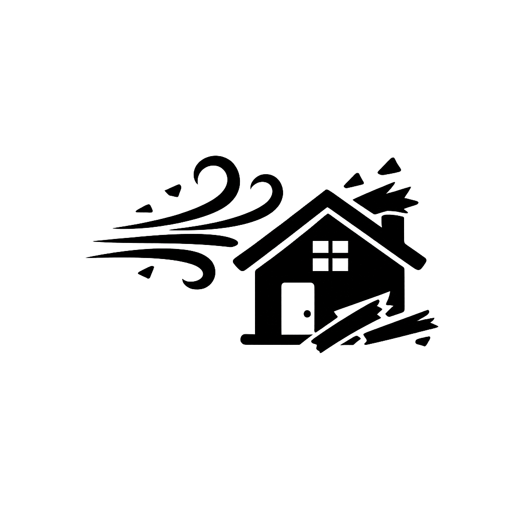 wind damage house icon