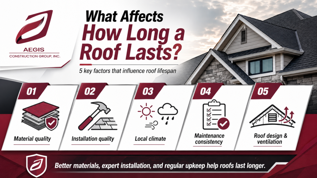 What Affects How Long a Roof Lasts - Aegis Construction Group